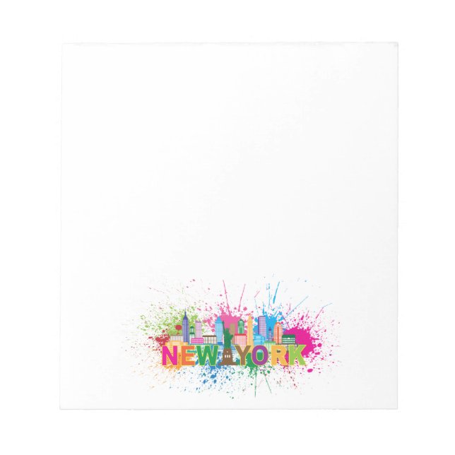 New York Skyline Abstract Colour Illustration Notepad (Front)