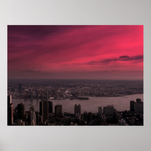 New York Skyline Alight Poster