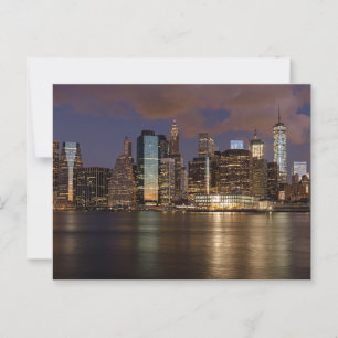 New York Skyline at Night Postcard