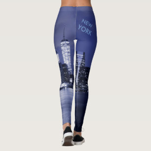 New York Skyline Bathed in Blue Leggings