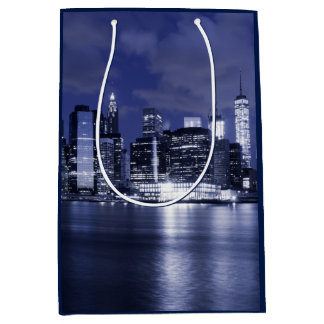 New York Skyline Bathed in Blue Medium Gift Bag