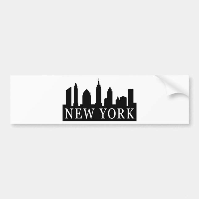 New York Skyline Bumper Sticker (Front)