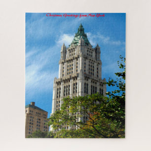 New York Skyline.Christmas Greetings Jigsaw Puzzle