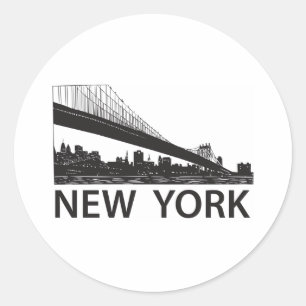 New York Skyline Classic Round Sticker