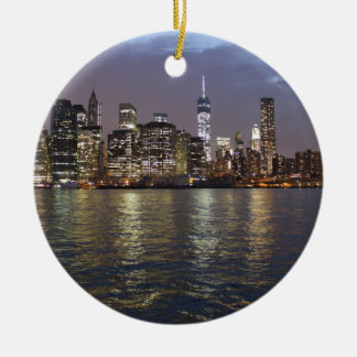 New York Skyline Hudson River World Trade Centre Ceramic Ornament