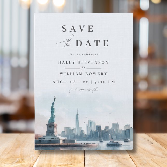 New York Skyline Liberty Wedding Save the Date (Creator Uploaded)