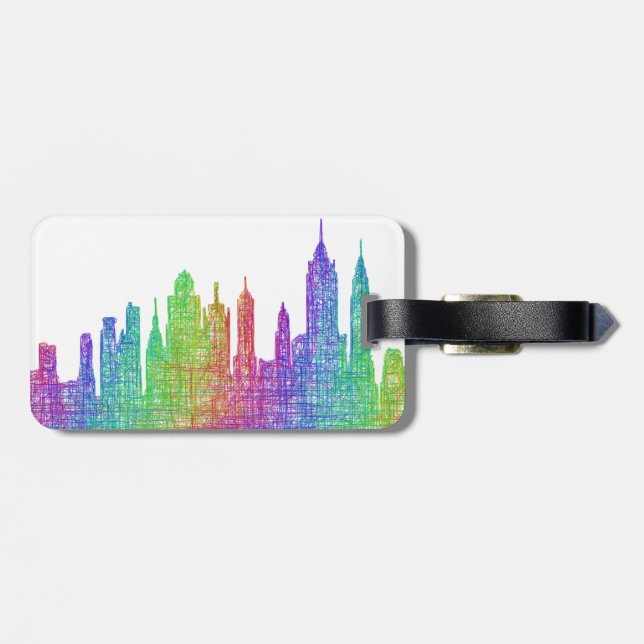 New York skyline Luggage Tag (Back Horizontal)