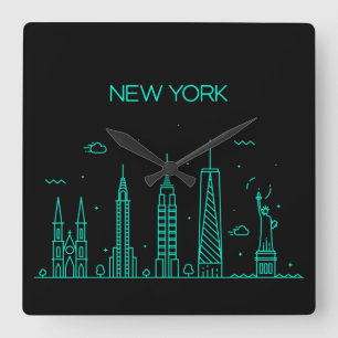 New York skyline Square Wall Clock