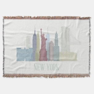 New York Skyline Throw Blanket