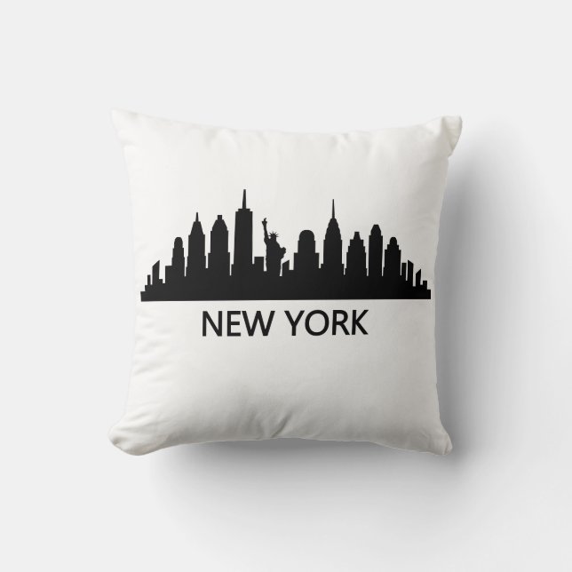 New York Skyline Throw Pillow (Front)