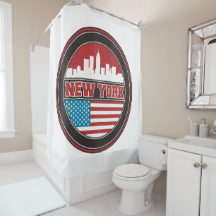 New York Skyline   United States Flag