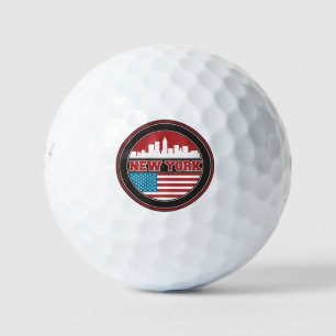New York Skyline United States Flag Golf Balls