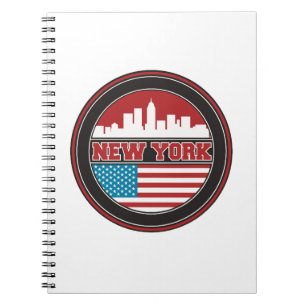 New York Skyline   United States Flag Notebook
