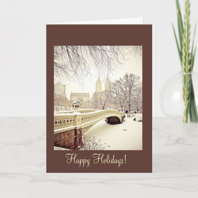 New York Snow - Happy Holidays Holiday Card (Front)