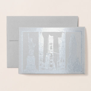 New York Souvenir Greeting Cards Custom Silver