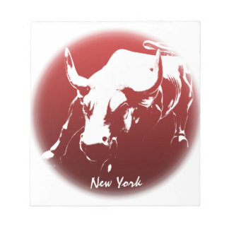New York Souvenir Notepad Cool Bull Statue Notepad