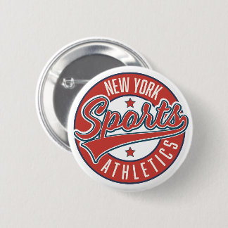 new york sports athletic logo 2 inch round button