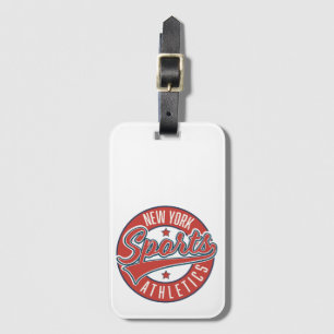 new york sports athletic logo luggage tag