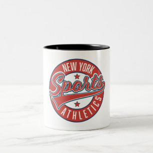 new york sports athletic logo Two-Tone coffee mug