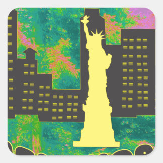 New York Square Sticker