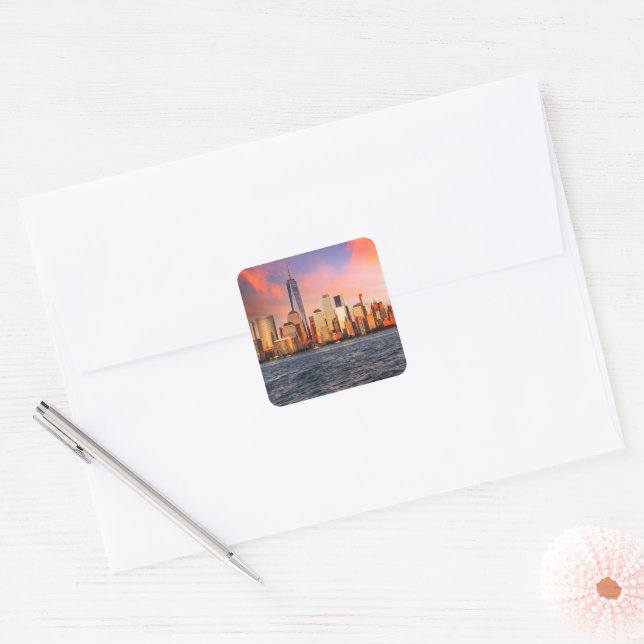 New York  Square Sticker (Envelope)