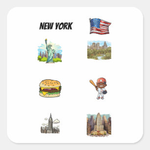 New York Square Sticker