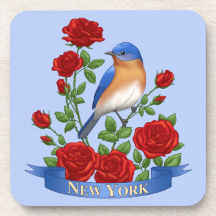 New York State Bird and Flower Coaster