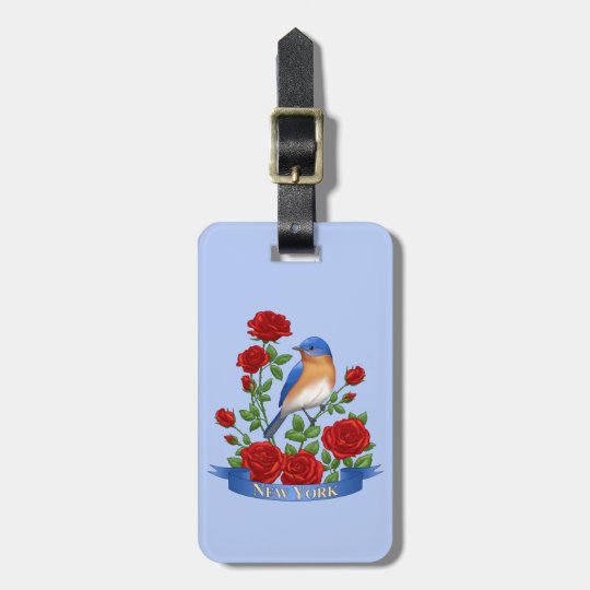 New York State Bird and Flower Luggage Tag