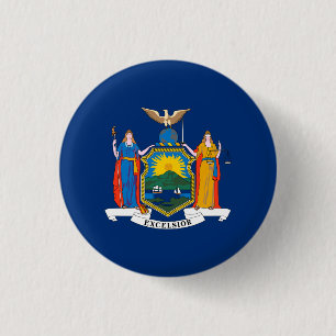 New York State Flag 1 Inch Round Button