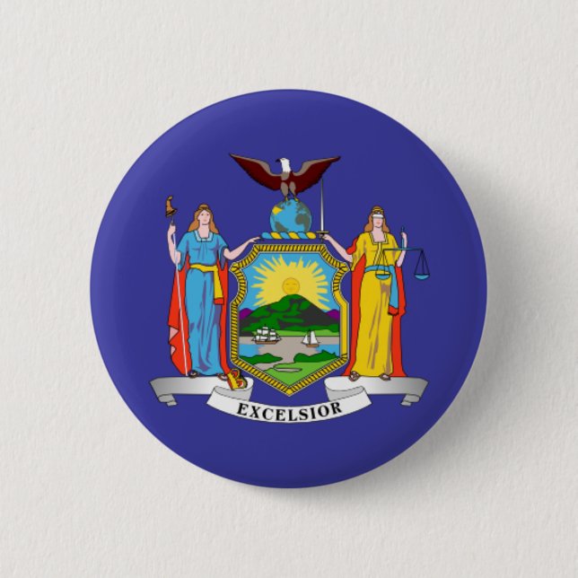 New York state flag 2 Inch Round Button (Front)