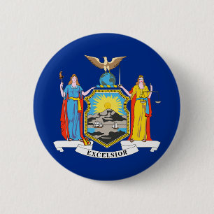 New York State Flag 2 Inch Round Button