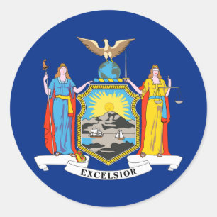 New York State Flag Classic Round Sticker