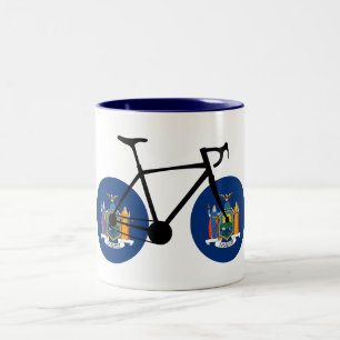 New York State Flag Cycling Two-Tone Coffee Mug