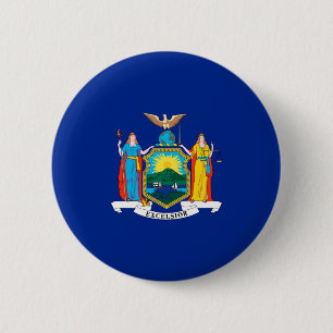 New York State Flag Design 2 Inch Round Button