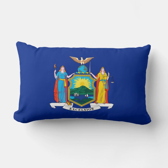 New York State Flag Design Lumbar Pillow (Front)