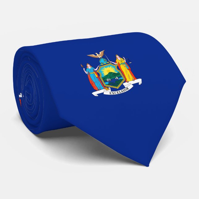 New York State Flag Design Tie (Rolled)