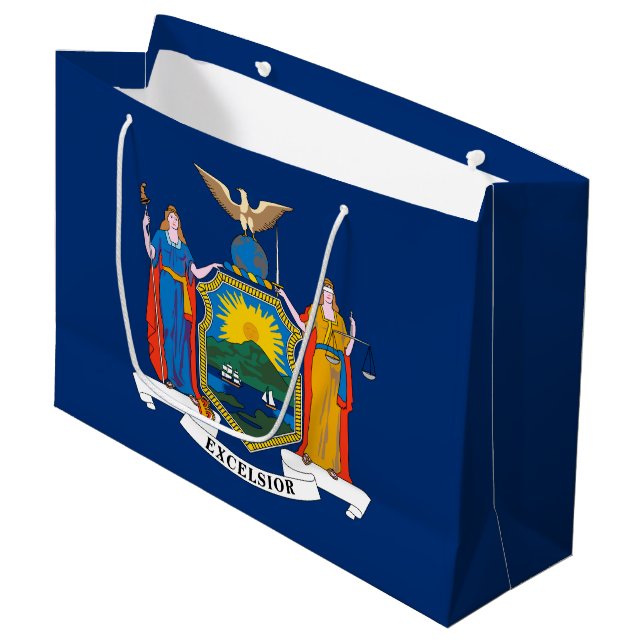 New York State Flag Large Gift Bag (Front Angled)