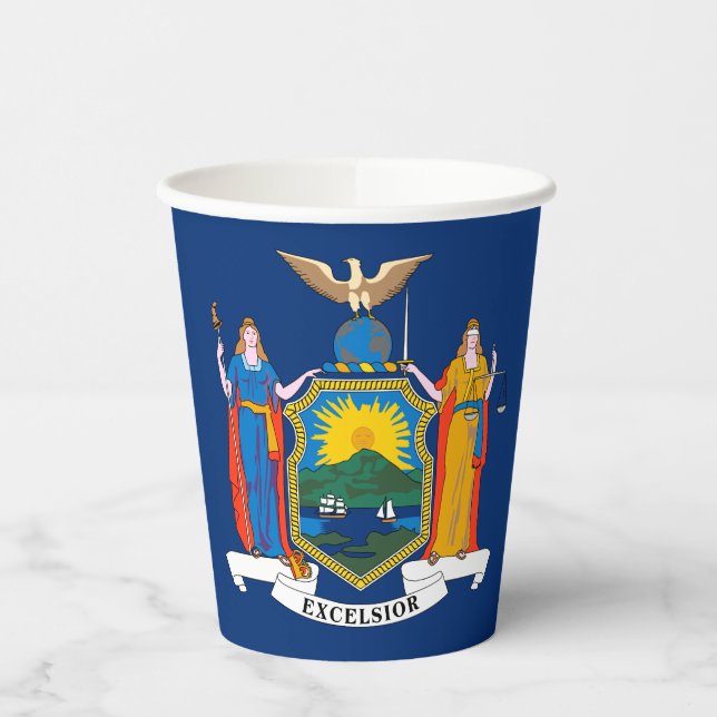 New York State Flag Paper Cups (Left)