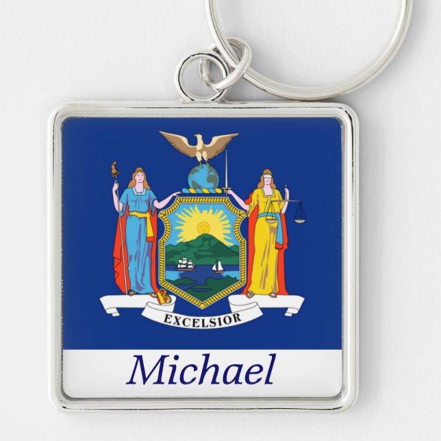 New York State Flag Personalized Keychain (Front)