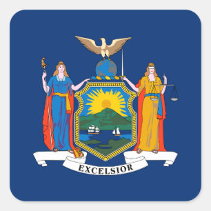 New York State Flag Square Sticker