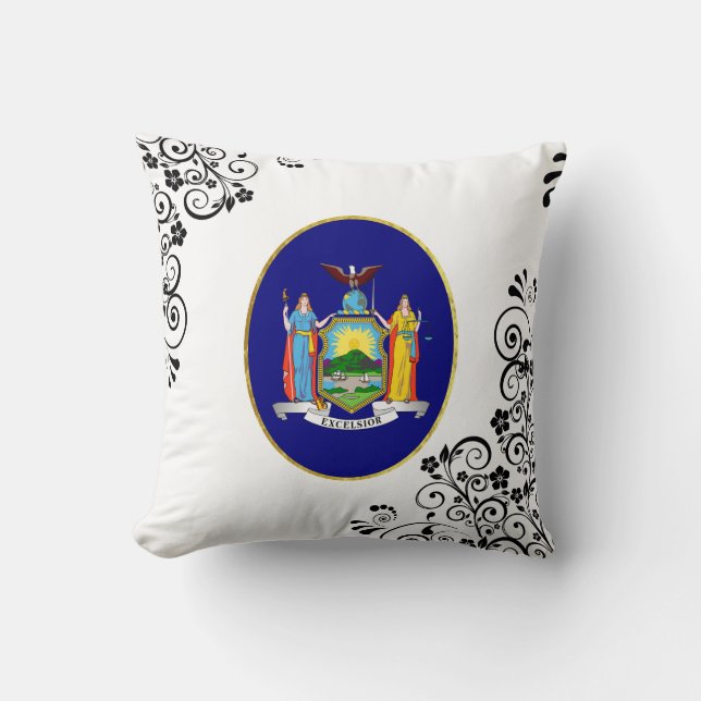 New York State flag Throw Pillow (Front)