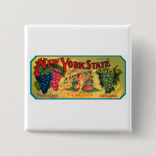 New York State Grapes 2 Inch Square Button
