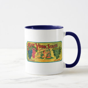 New York State Grapes Ad vintage label Mug