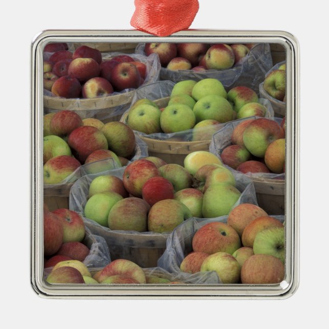 New York State Macintosh apples in baskets Metal Ornament (Front)