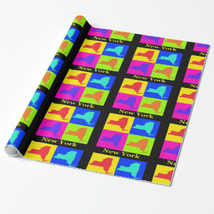 New York State Map Wrapping Paper