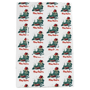 New York State Merry Christmas Custom Text Medium Gift Bag