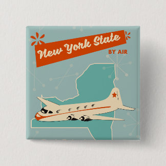 New York State retro poster. 2 Inch Square Button