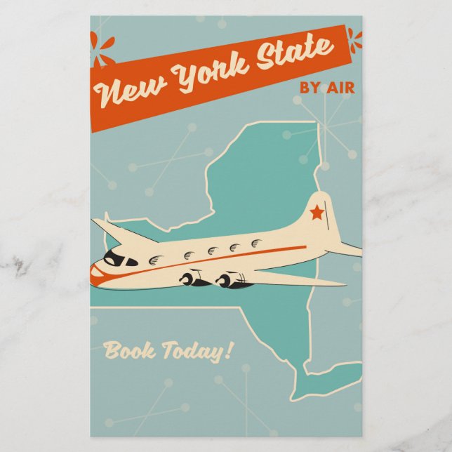 New York State retro poster. Stationery (Front)