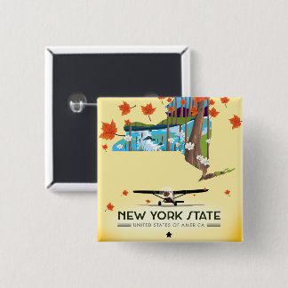 New York State Vintage travel poster 2 Inch Square Button