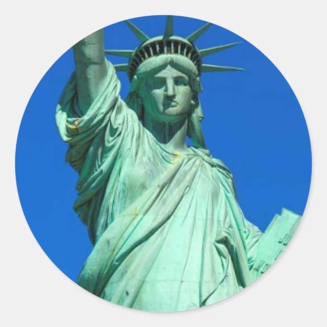New-York, Statue of Liberty Classic Round Sticker (Front)